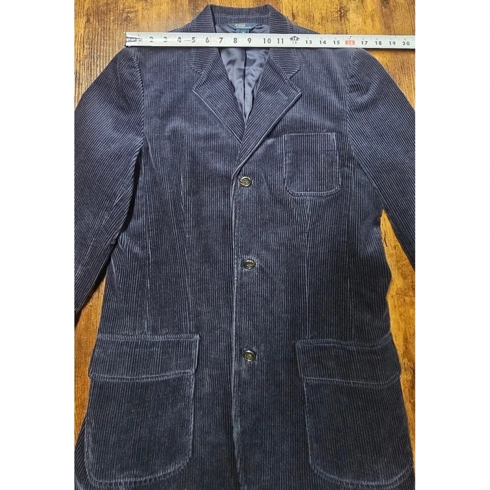 Polo Ralph Lauren Corduroy Blazer Jacket  Youth 18 Navy Blue Cotton Sport Coat